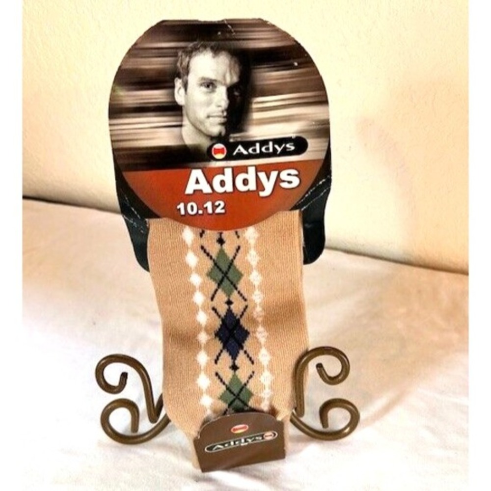 Addys Mens Argyle Crew Multi Color Casual Dress Socks‎ Cotton Size 10-12 Cotton